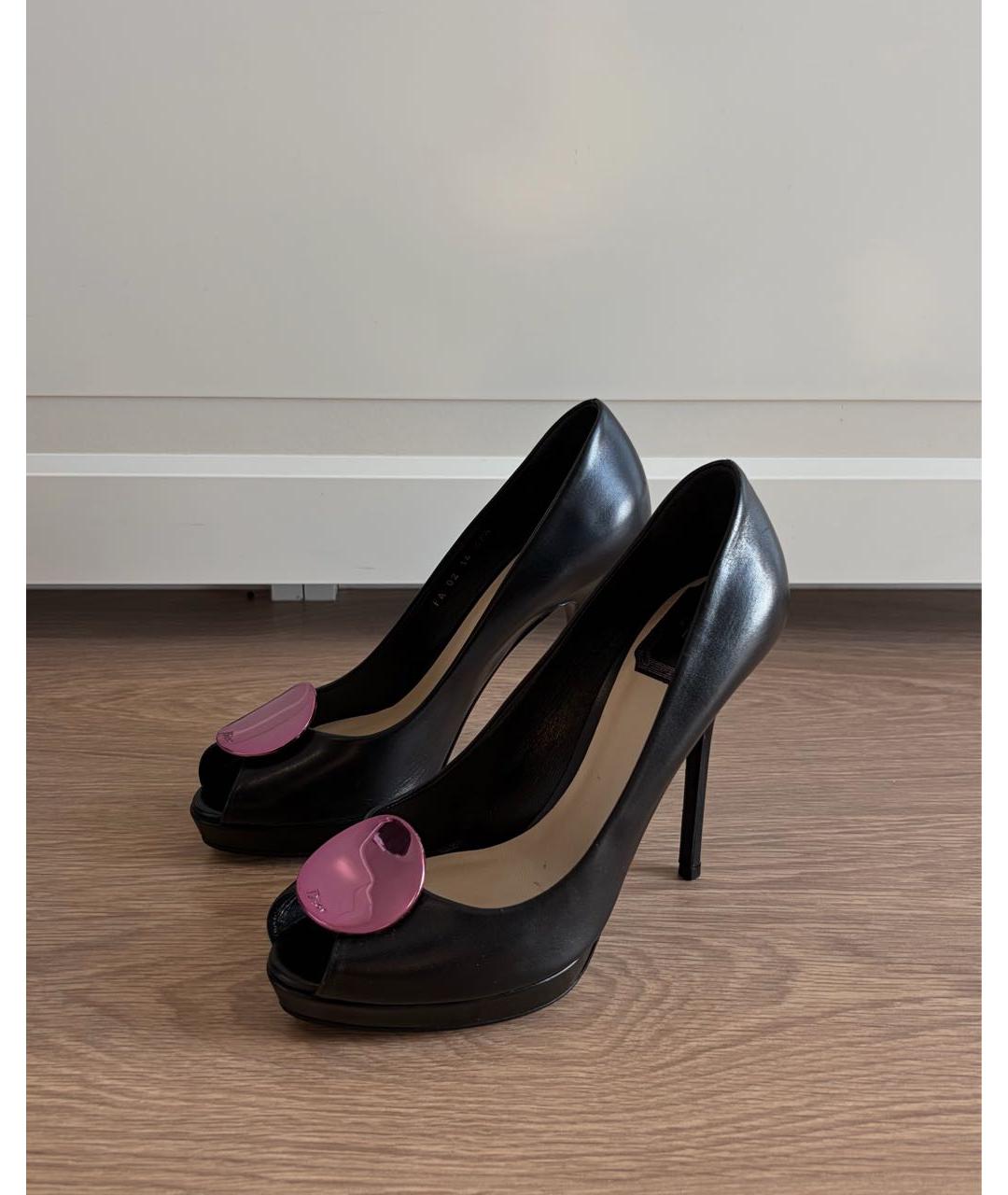 CHRISTIAN DIOR Черные кожаные туфли, фото 4