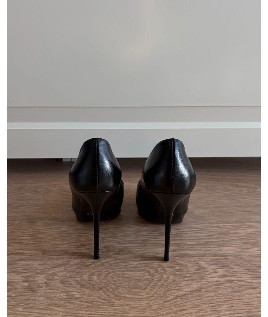 CHRISTIAN DIOR Черные кожаные туфли, фото 5