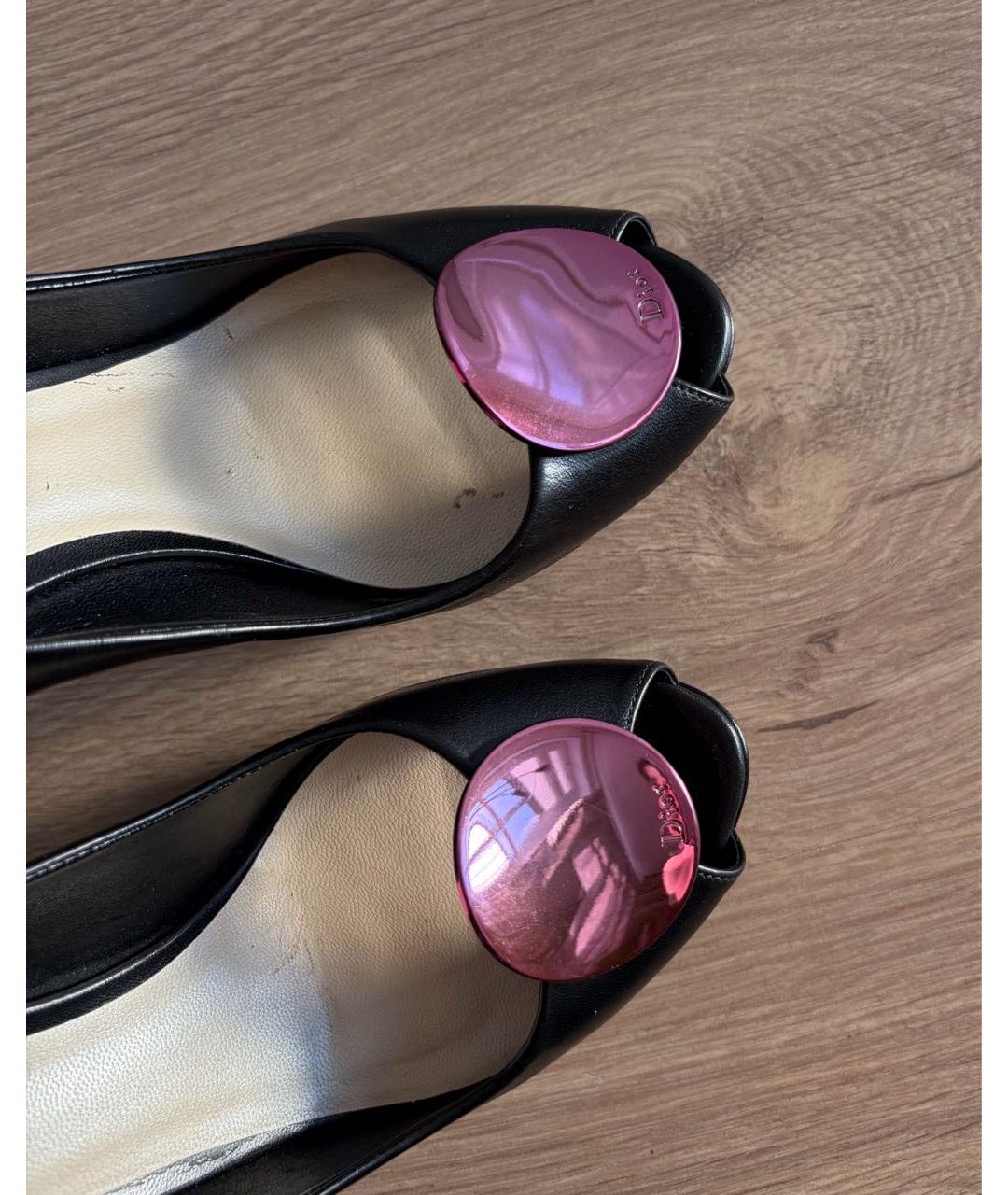 CHRISTIAN DIOR Черные кожаные туфли, фото 7