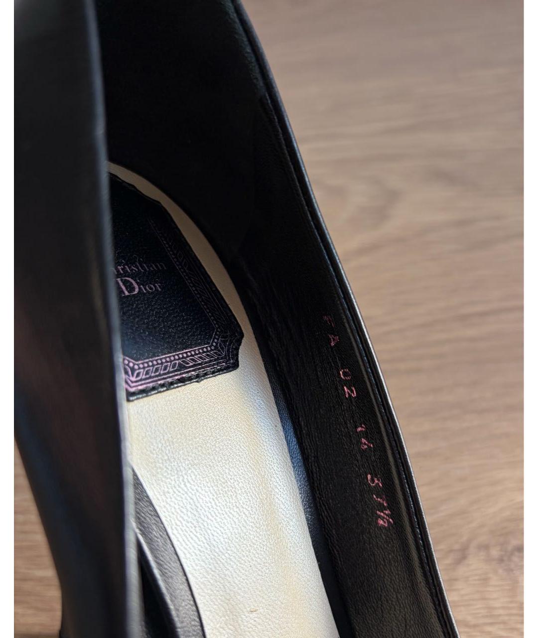 CHRISTIAN DIOR Черные кожаные туфли, фото 6