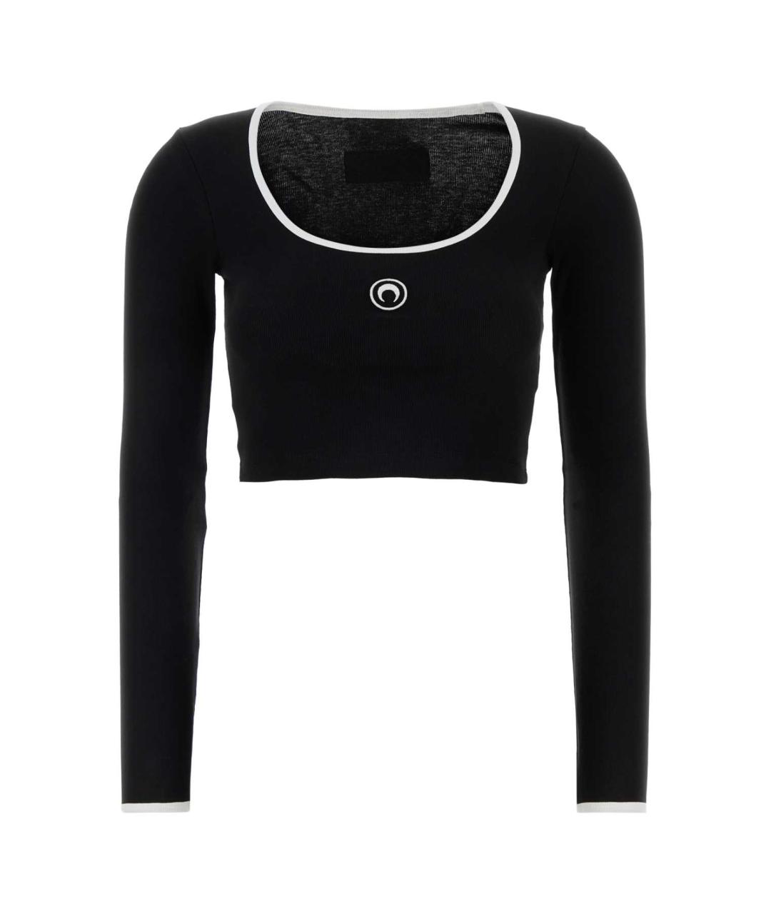 MARINE SERRE Черная хлопковая футболка, фото 1