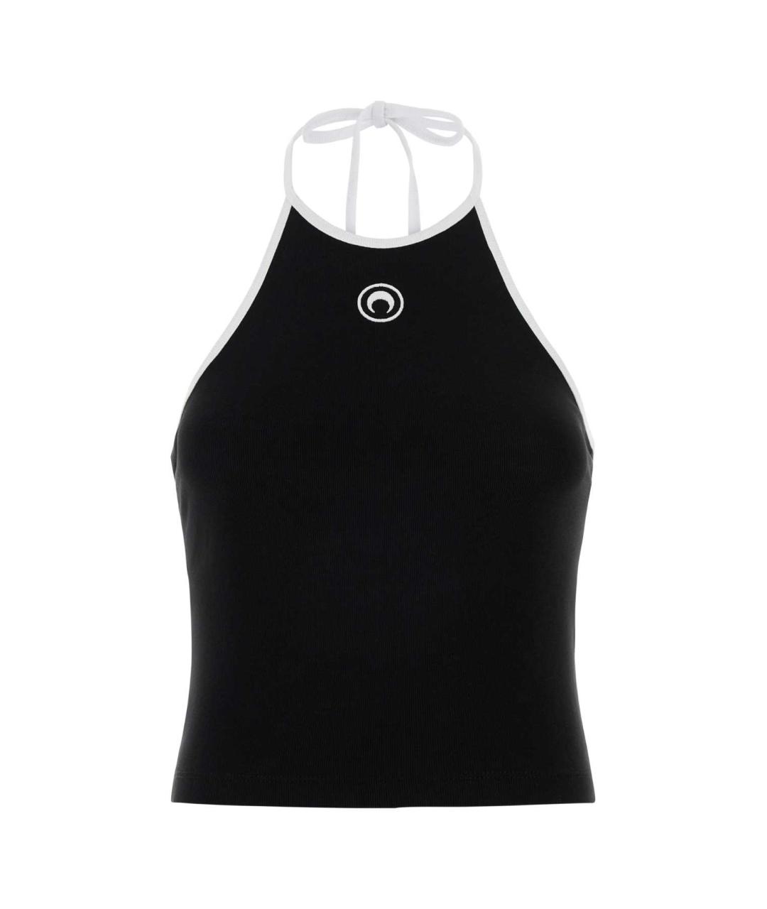 MARINE SERRE Черная хлопковая майка, фото 1