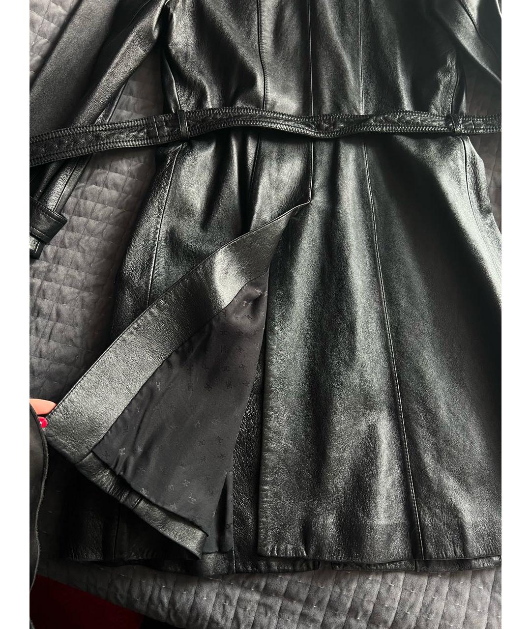 CELINE Черный кожаный тренч/плащ, фото 3