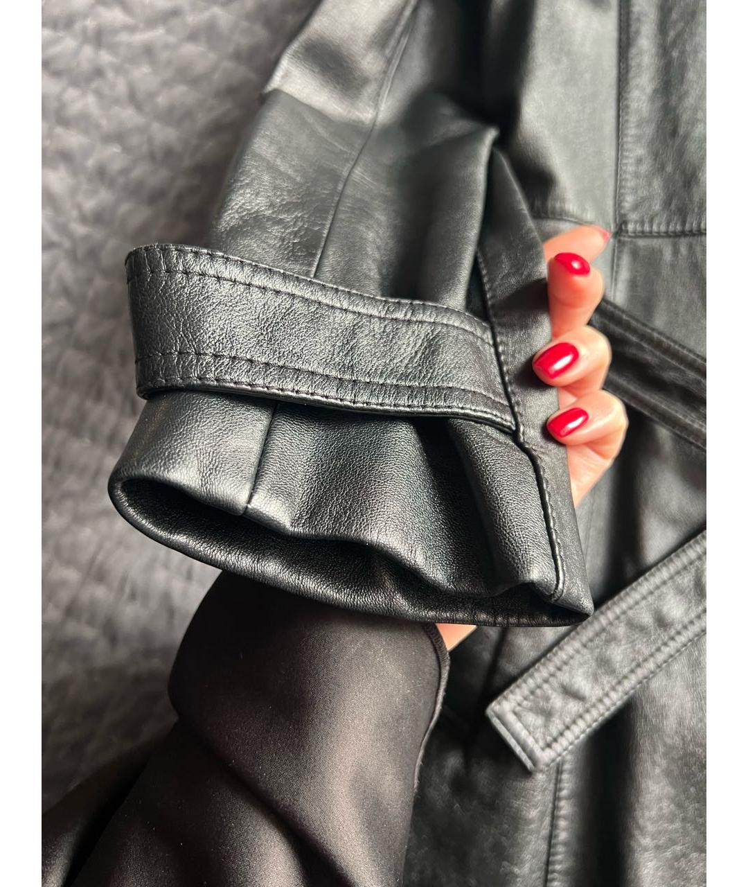 CELINE Черный кожаный тренч/плащ, фото 2