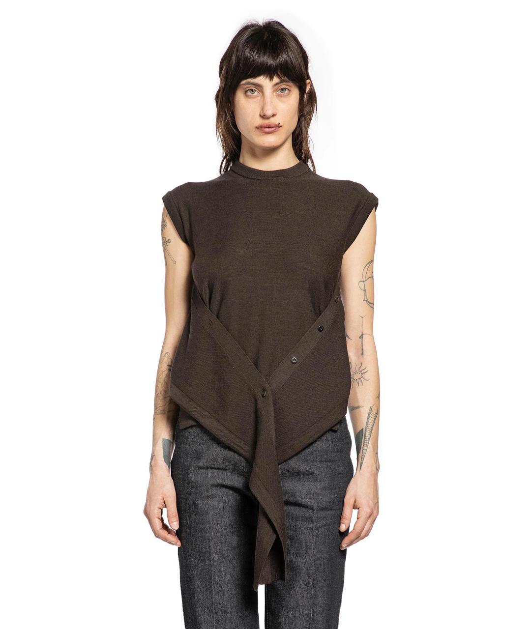 LEMAIRE Коричневая шерстяная майка, фото 3