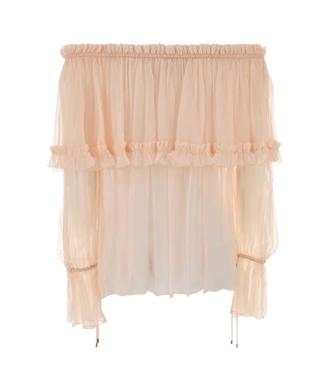 CHLOE Оранжевая шелковая блузы, фото 2