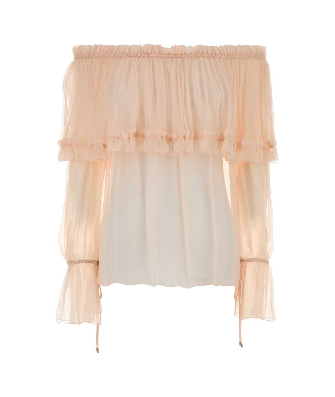 CHLOE Оранжевая шелковая блузы, фото 3