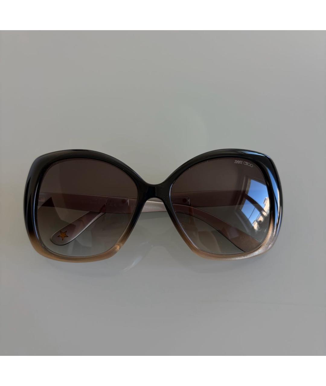 JIMMY CHOO Коричневые пластиковые солнцезащитные очки, фото 6