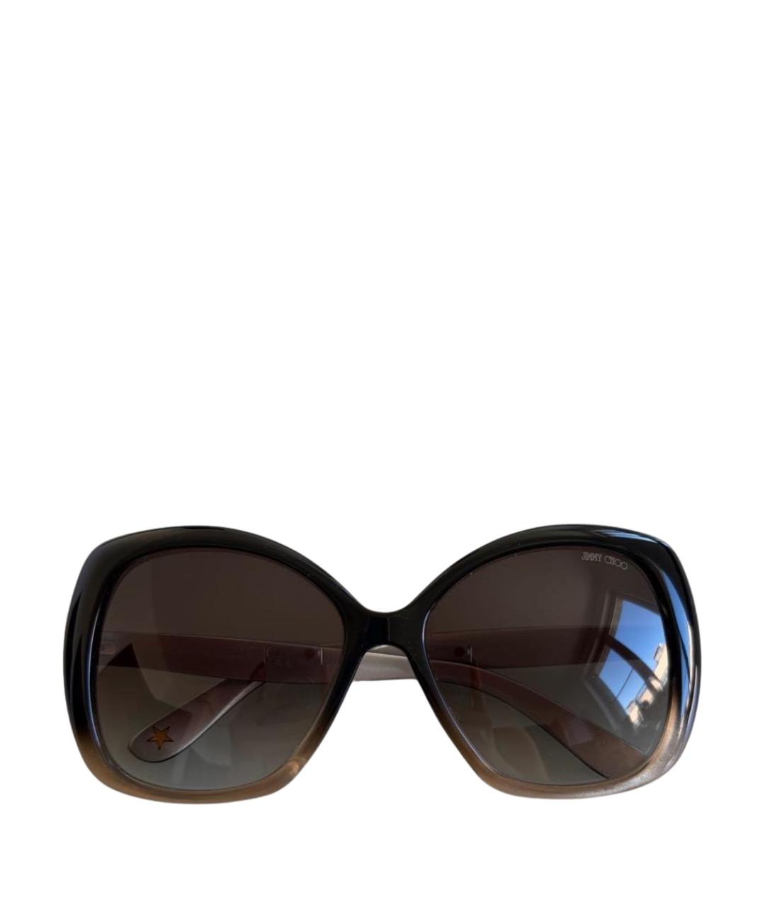 JIMMY CHOO Коричневые пластиковые солнцезащитные очки, фото 1