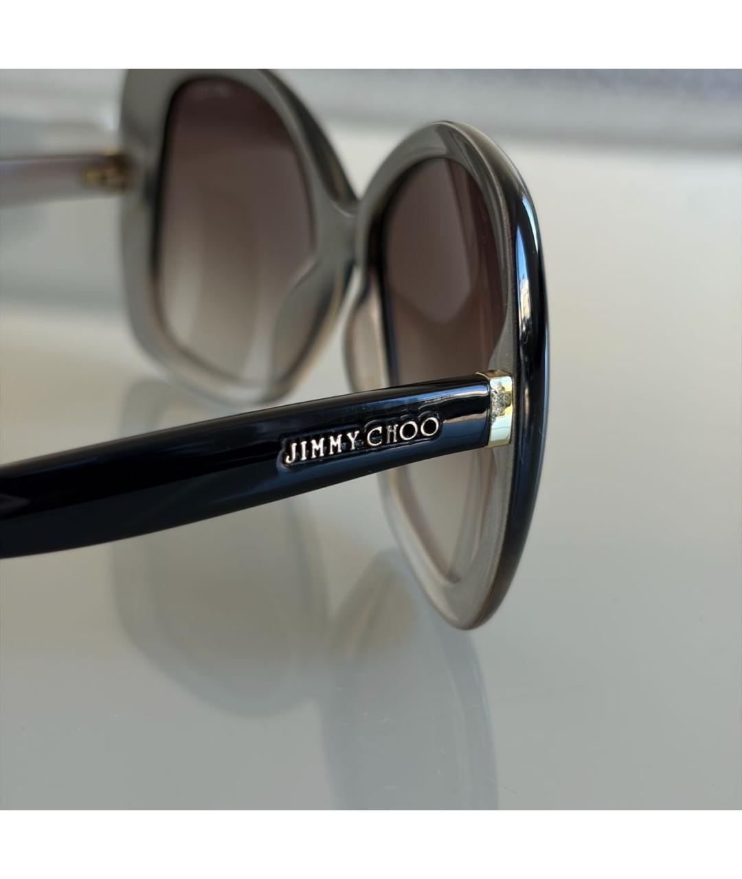JIMMY CHOO Коричневые пластиковые солнцезащитные очки, фото 2