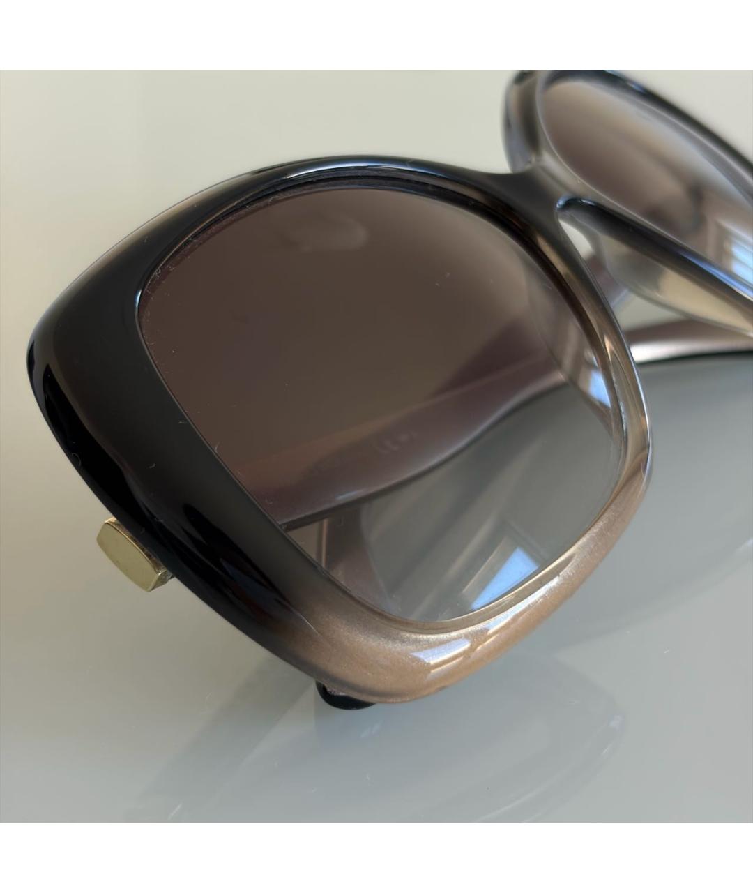 JIMMY CHOO Коричневые пластиковые солнцезащитные очки, фото 5