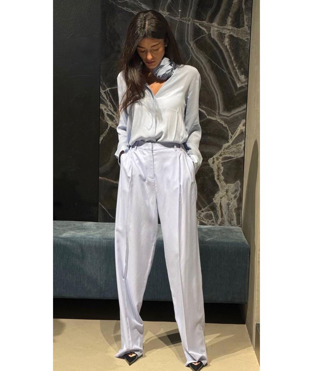 'S MAX MARA Голубой вискозный костюм с брюками, фото 6