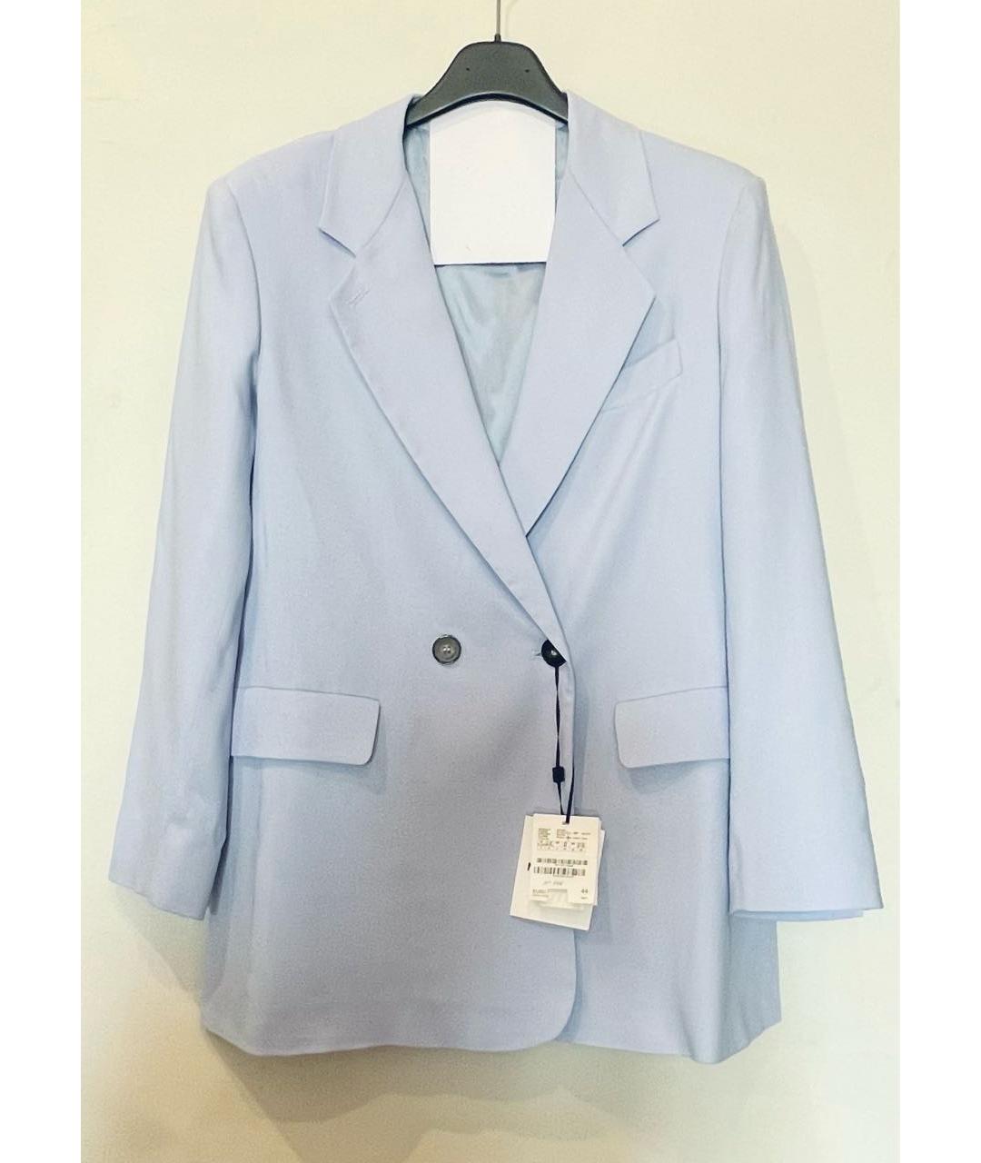 'S MAX MARA Голубой вискозный костюм с брюками, фото 9