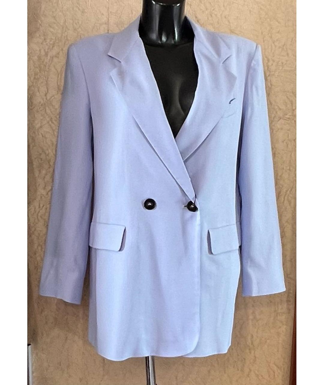 'S MAX MARA Голубой вискозный костюм с брюками, фото 4