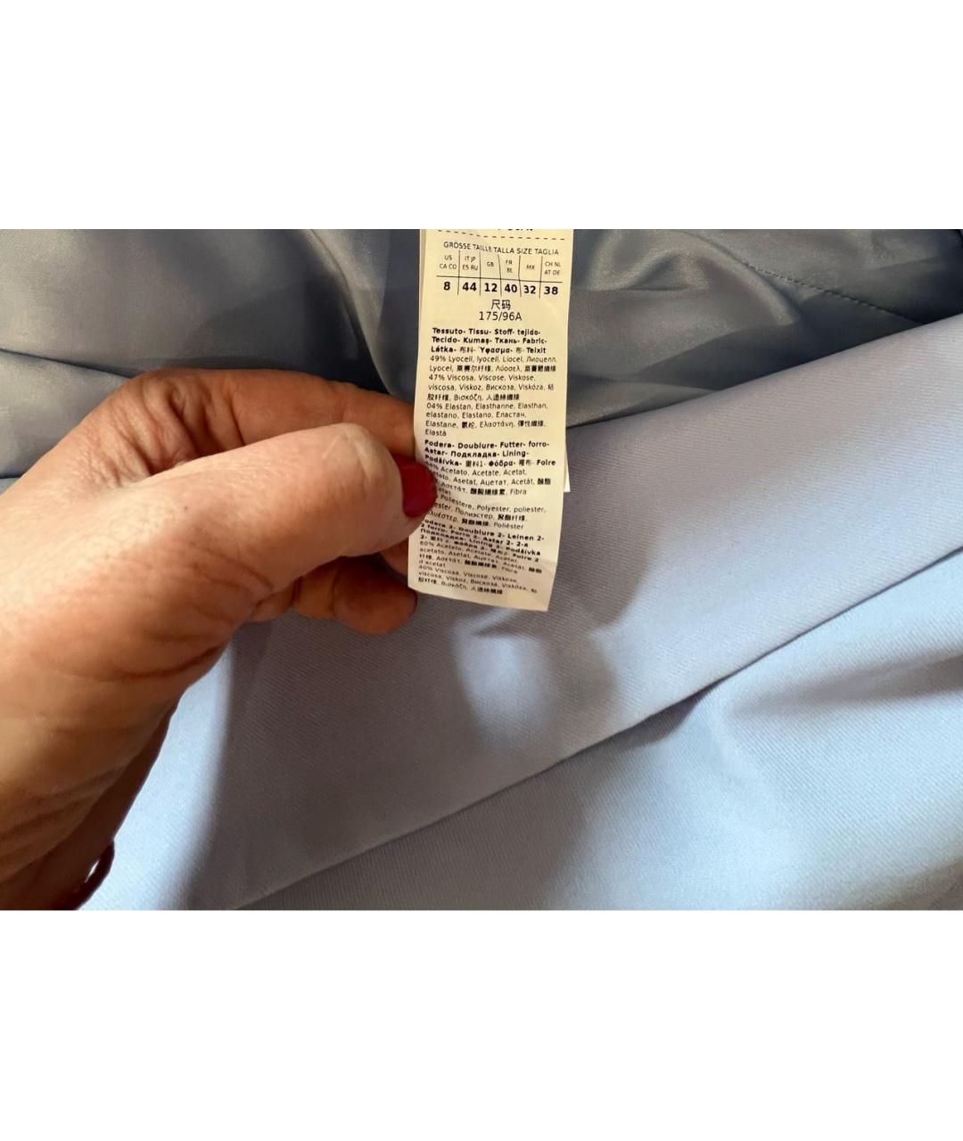 'S MAX MARA Голубой вискозный костюм с брюками, фото 5