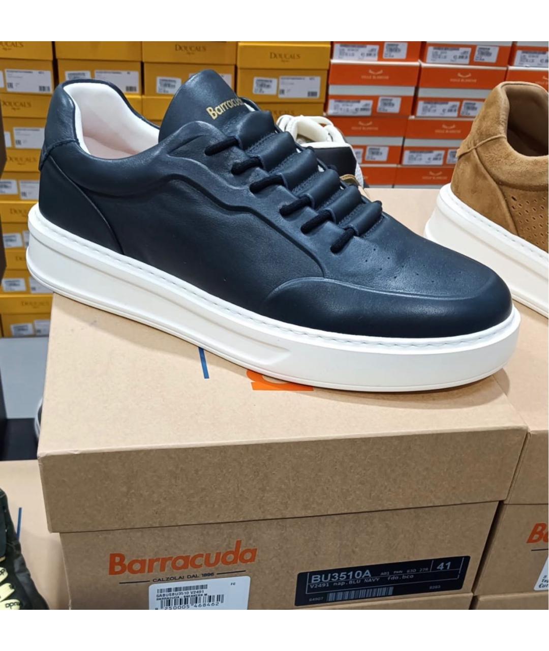 BARACUTA Темно-синие кожаные слипоны, фото 7