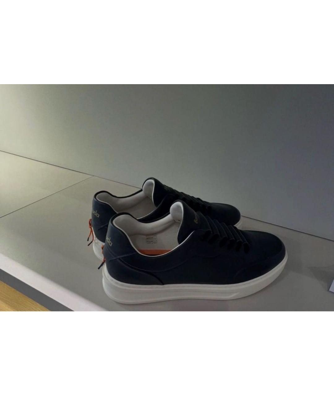 BARACUTA Темно-синие кожаные слипоны, фото 2