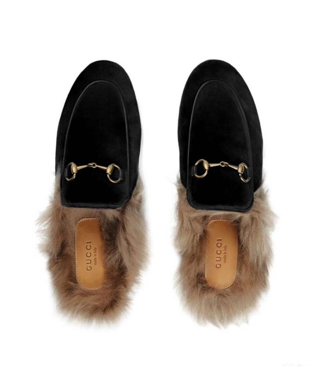 GUCCI Черные бархатные мюли, фото 7