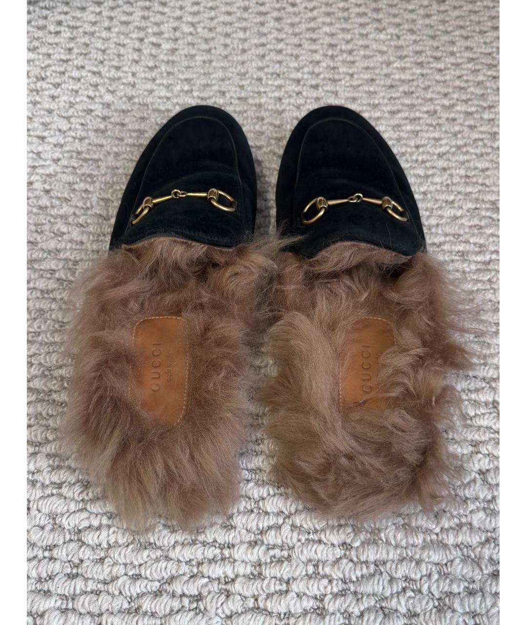 GUCCI Черные бархатные мюли, фото 3