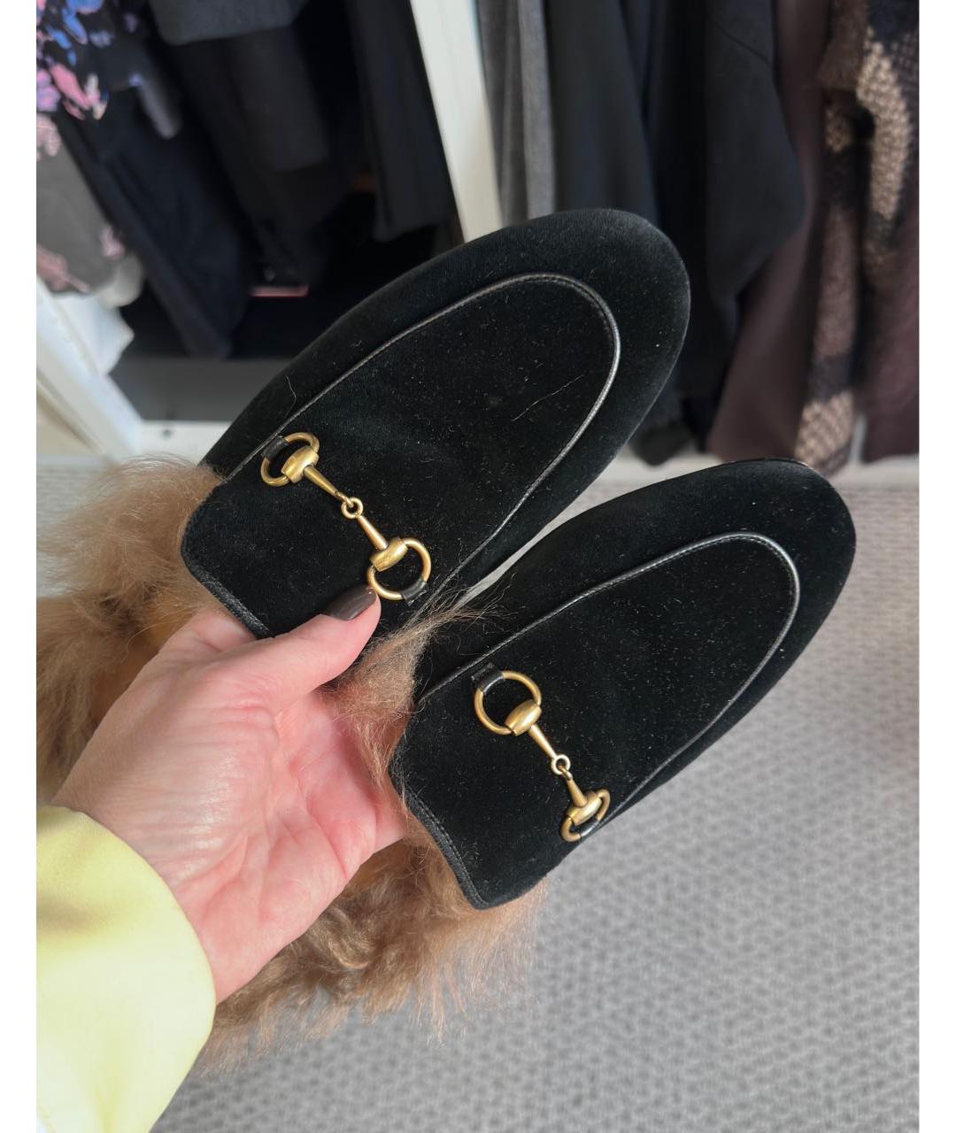 GUCCI Черные бархатные мюли, фото 6