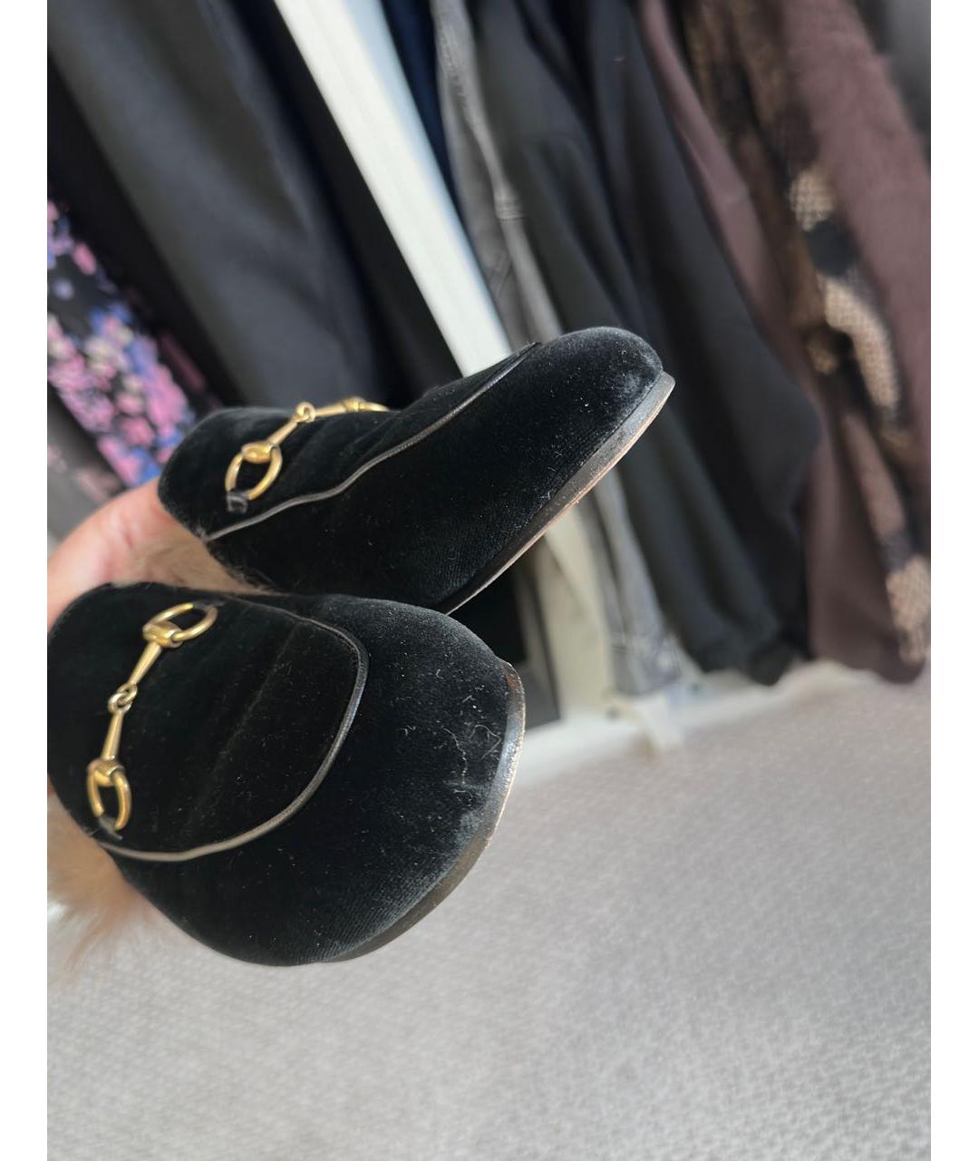 GUCCI Черные бархатные мюли, фото 5