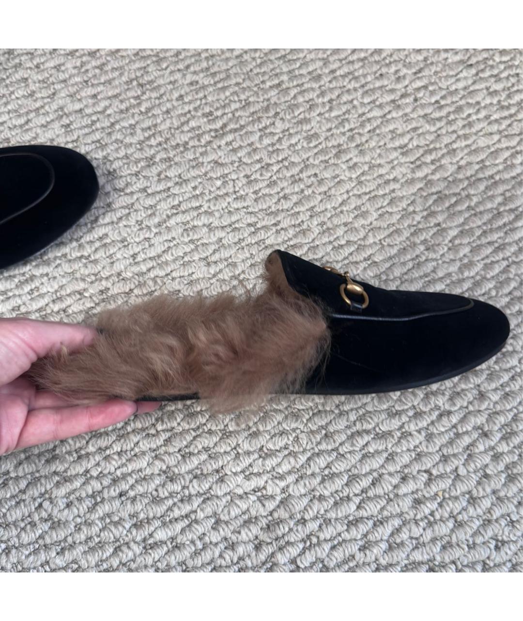 GUCCI Черные бархатные мюли, фото 8