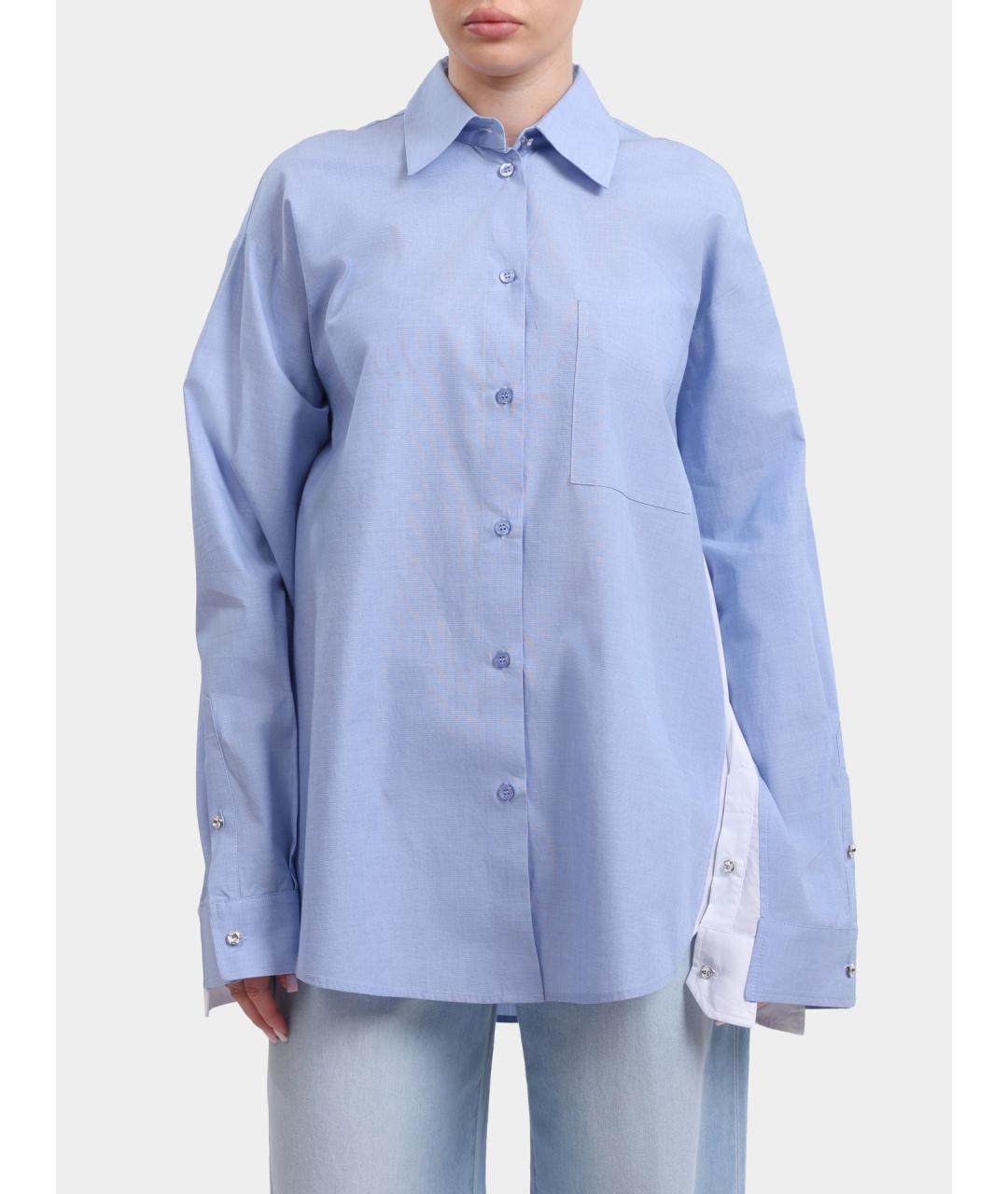 LIU JO Голубая хлопковая рубашка, фото 6