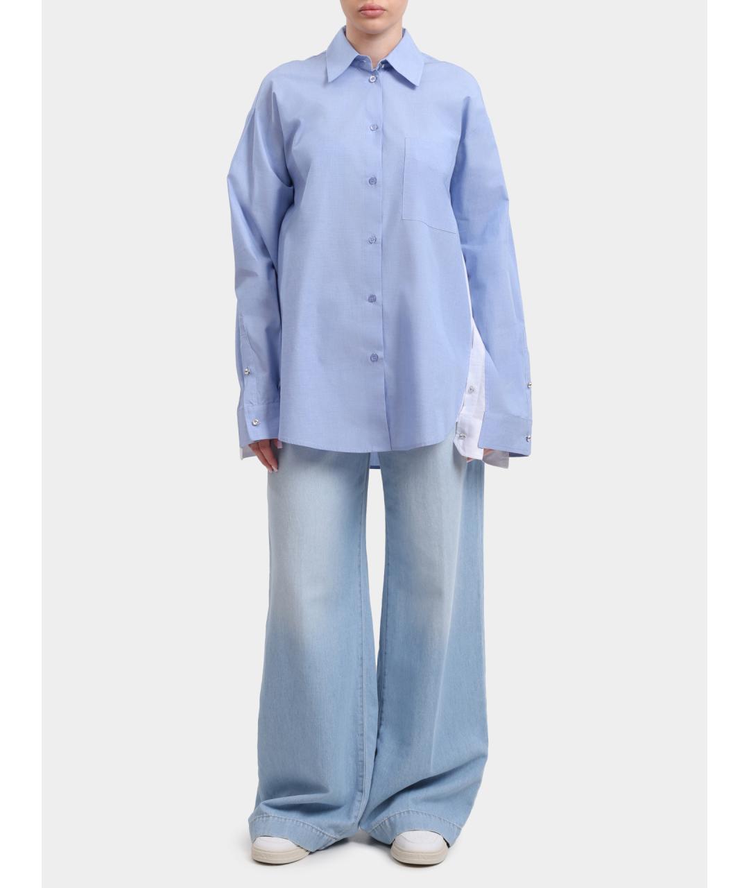 LIU JO Голубая хлопковая рубашка, фото 2