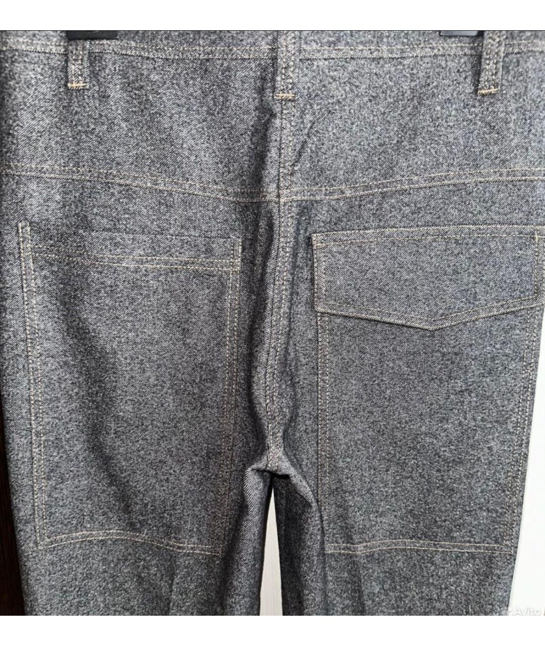 BRUNELLO CUCINELLI Серые шерстяные прямые брюки, фото 3