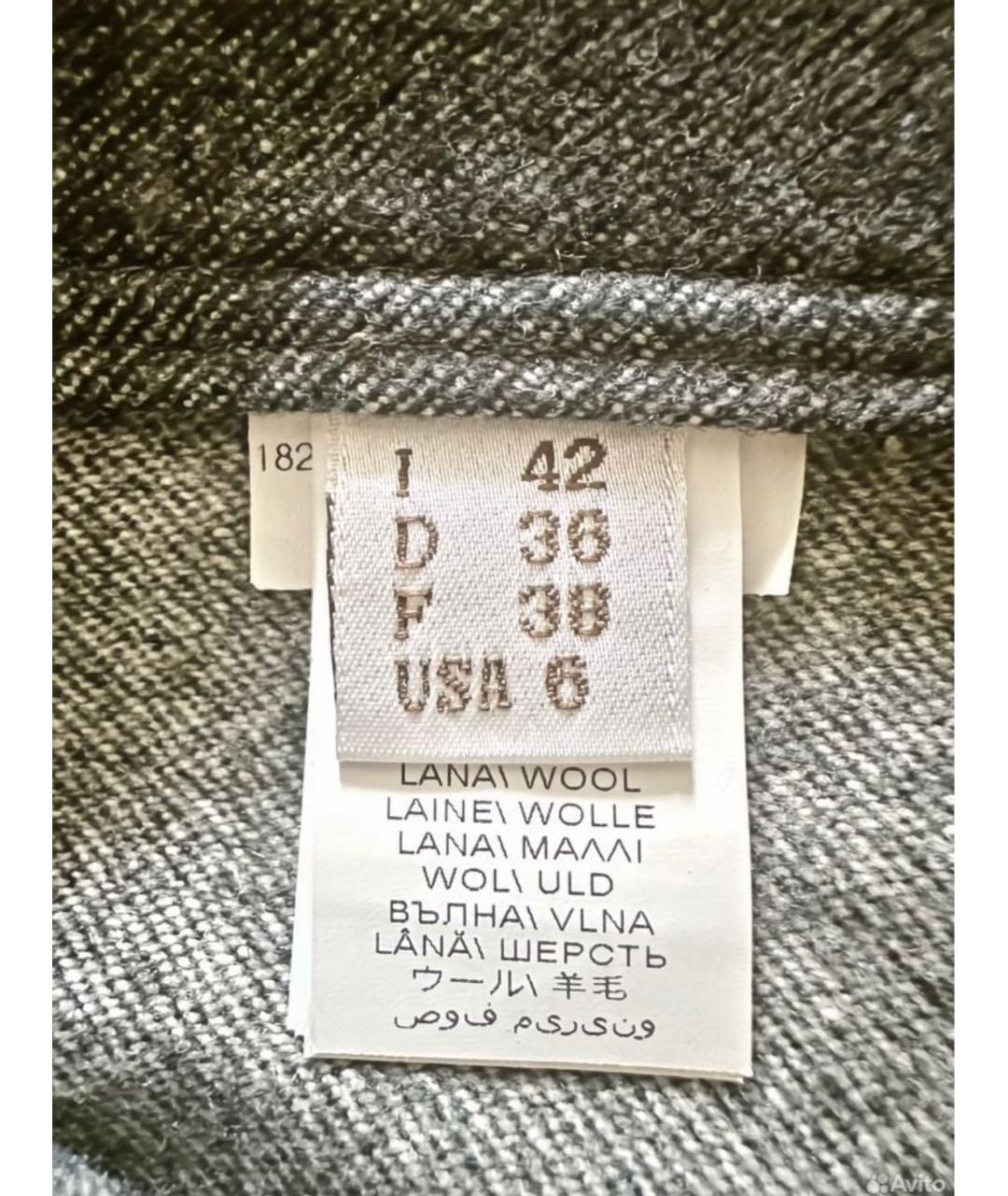 BRUNELLO CUCINELLI Серые шерстяные прямые брюки, фото 6