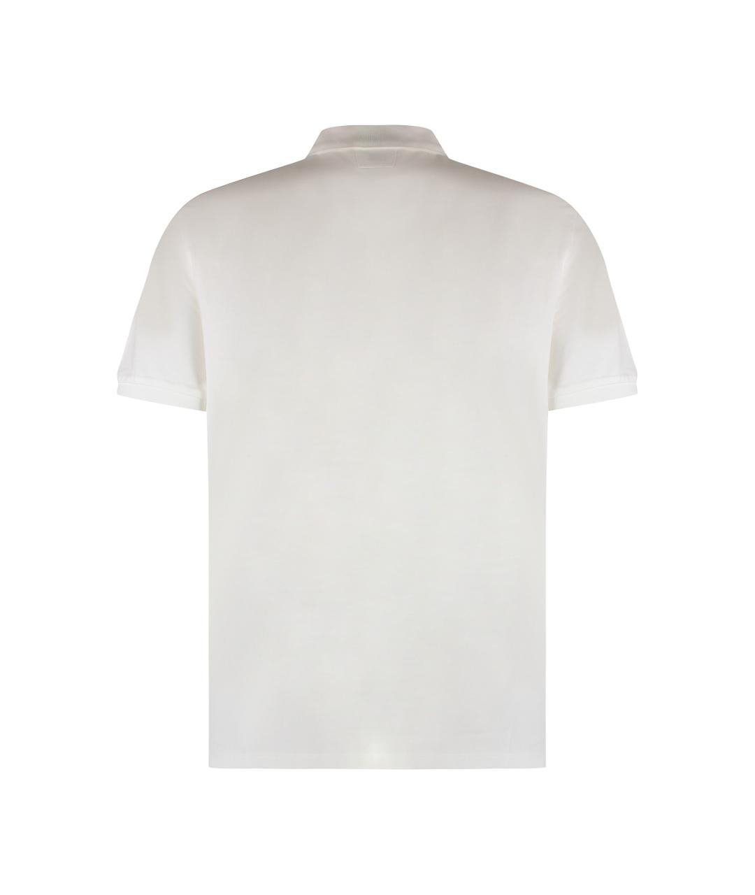 CP COMPANY Белое хлопковое поло с коротким рукавом, фото 2