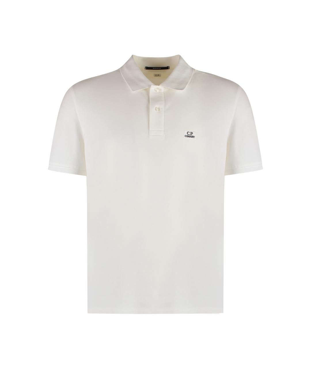 CP COMPANY Белое хлопковое поло с коротким рукавом, фото 1