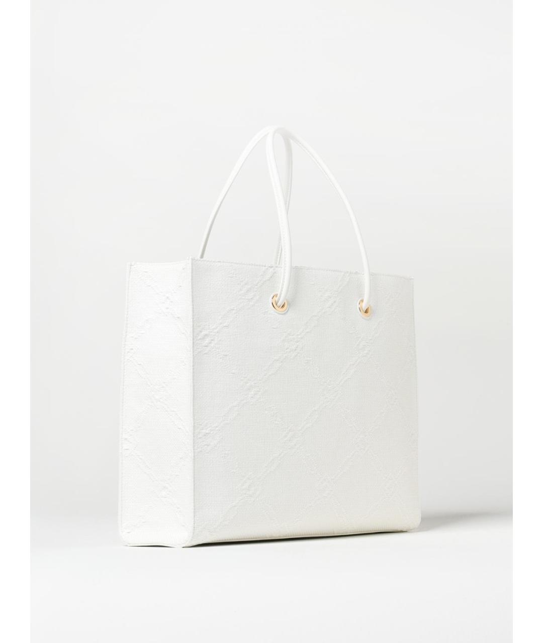 ELISABETTA FRANCHI Белая тканевая сумка тоут, фото 2