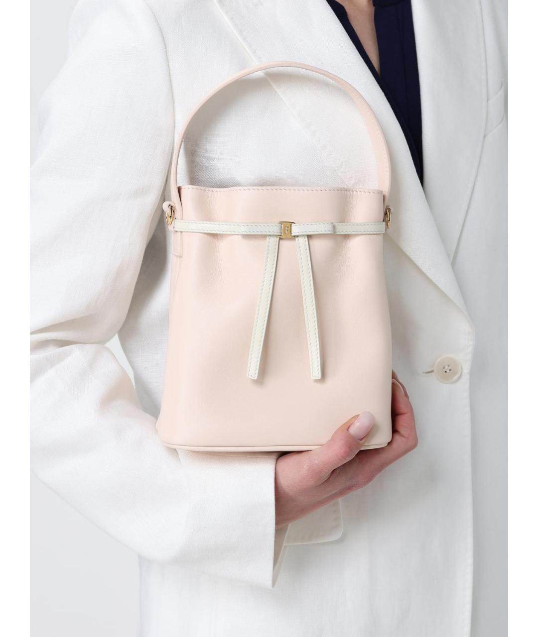 FERRAGAMO Розовая кожаная сумка с короткими ручками, фото 2