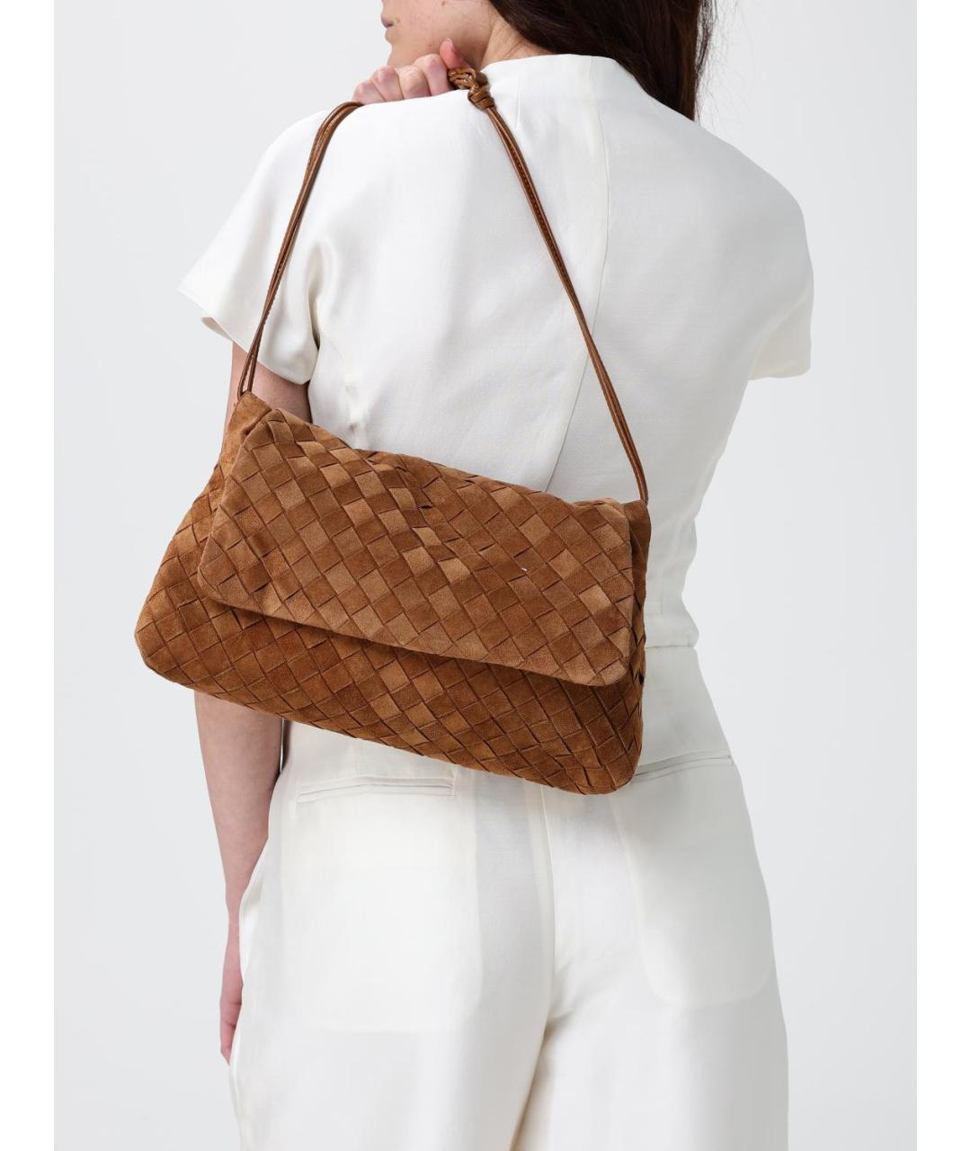 BOTTEGA VENETA Коричневая замшевая сумка через плечо, фото 2