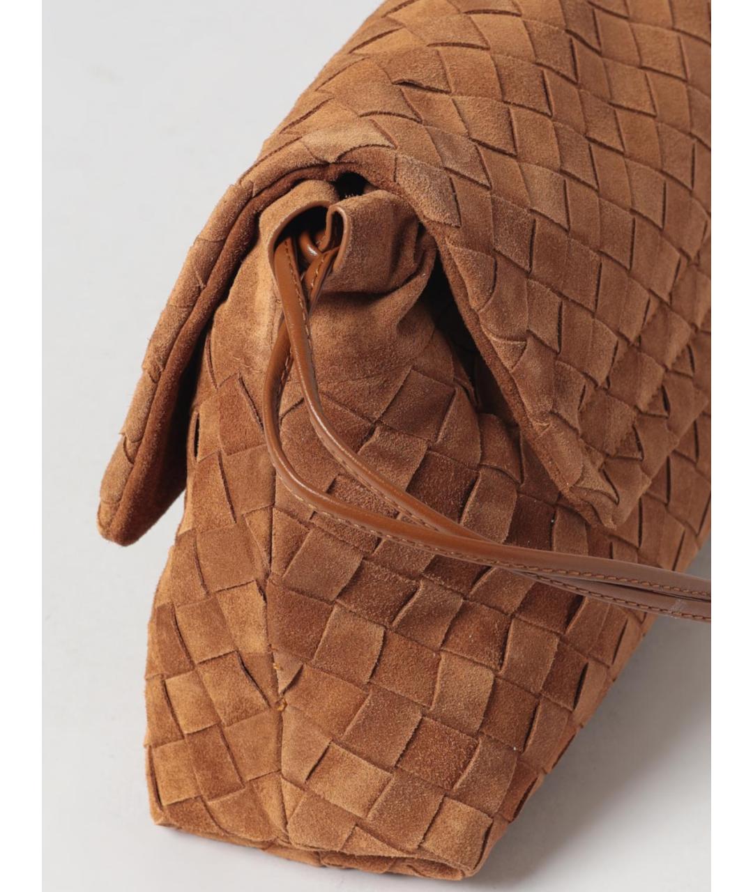BOTTEGA VENETA Коричневая замшевая сумка через плечо, фото 4