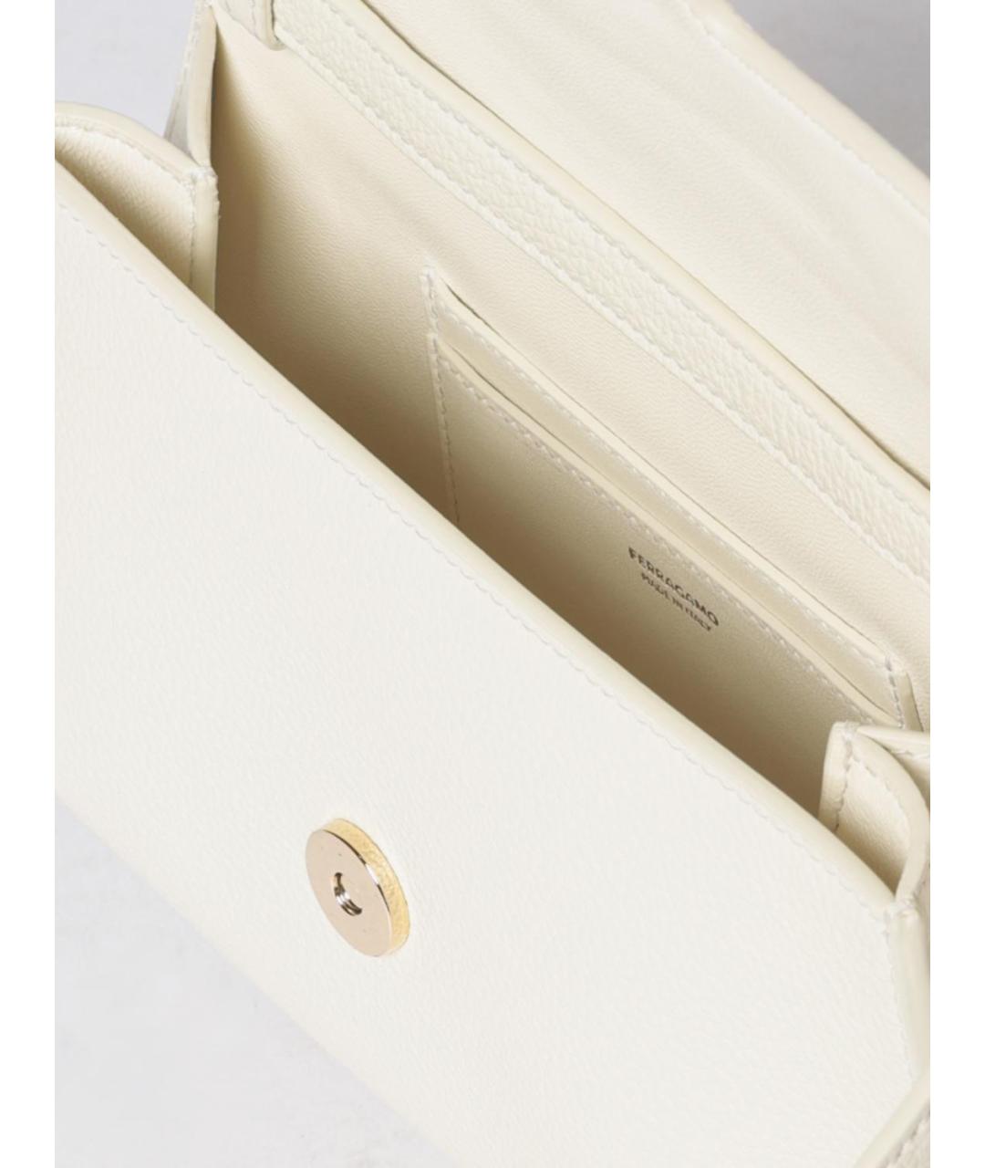 FERRAGAMO Бежевая кожаная сумка через плечо, фото 5