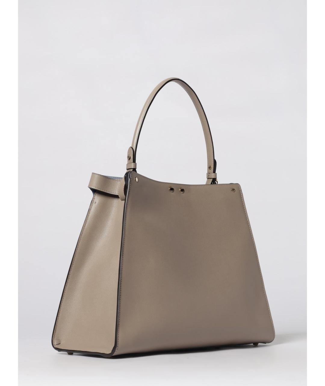 FENDI Серая кожаная сумка тоут, фото 3