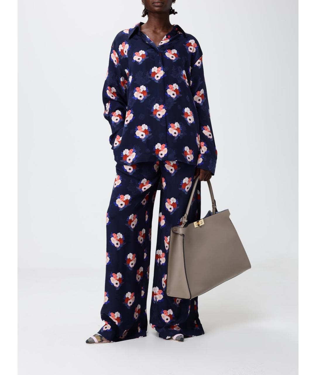 FENDI Серая кожаная сумка тоут, фото 2