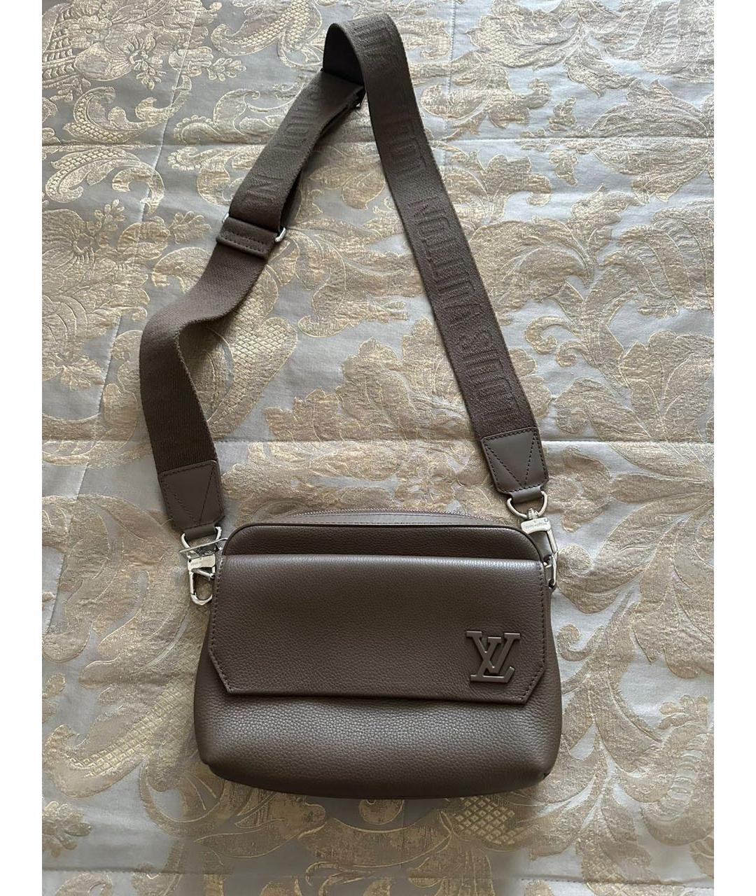 LOUIS VUITTON Бежевая кожаная сумка на плечо, фото 7