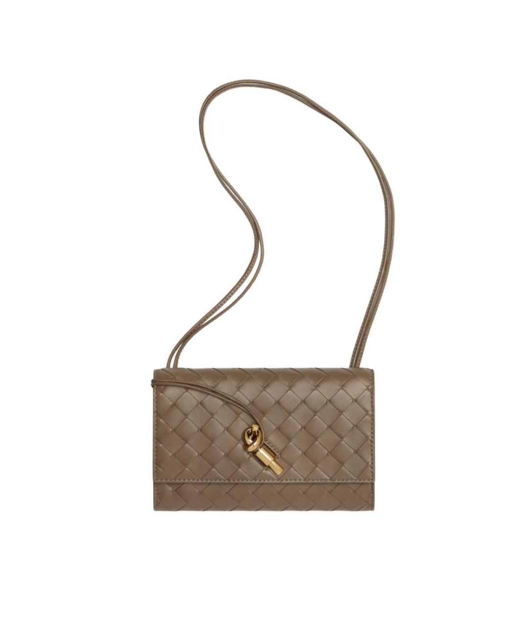 BOTTEGA VENETA Коричневая кожаная сумка через плечо, фото 1