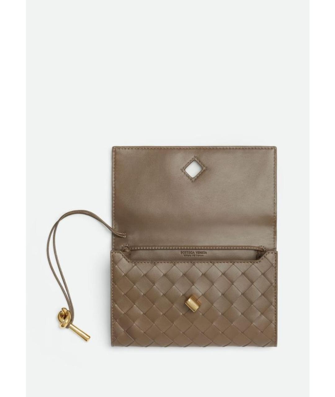 BOTTEGA VENETA Коричневая кожаная сумка через плечо, фото 3