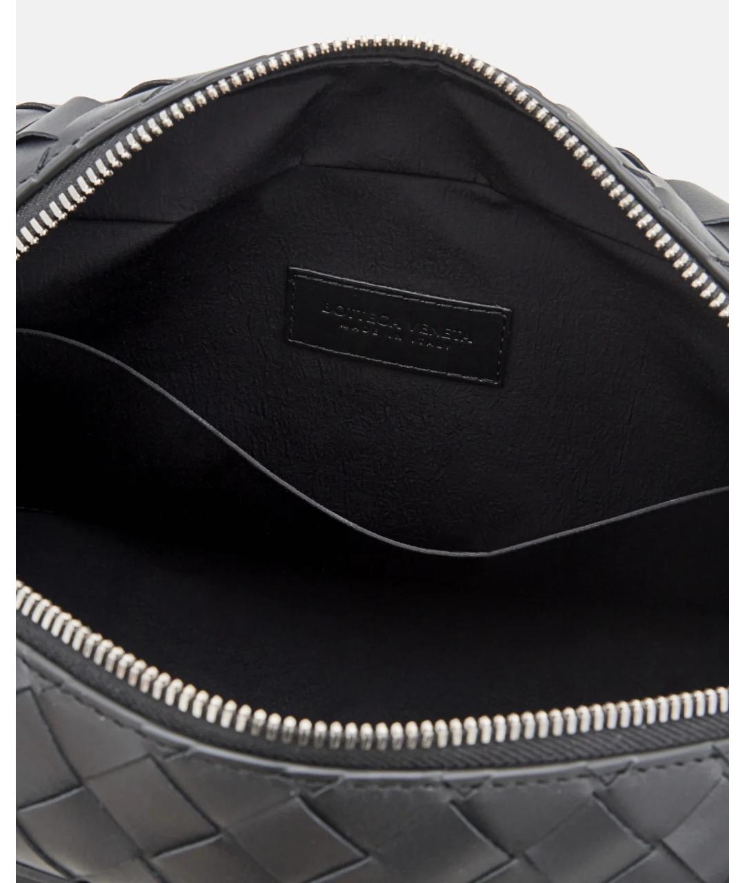 BOTTEGA VENETA Черная кожаная косметичка, фото 3