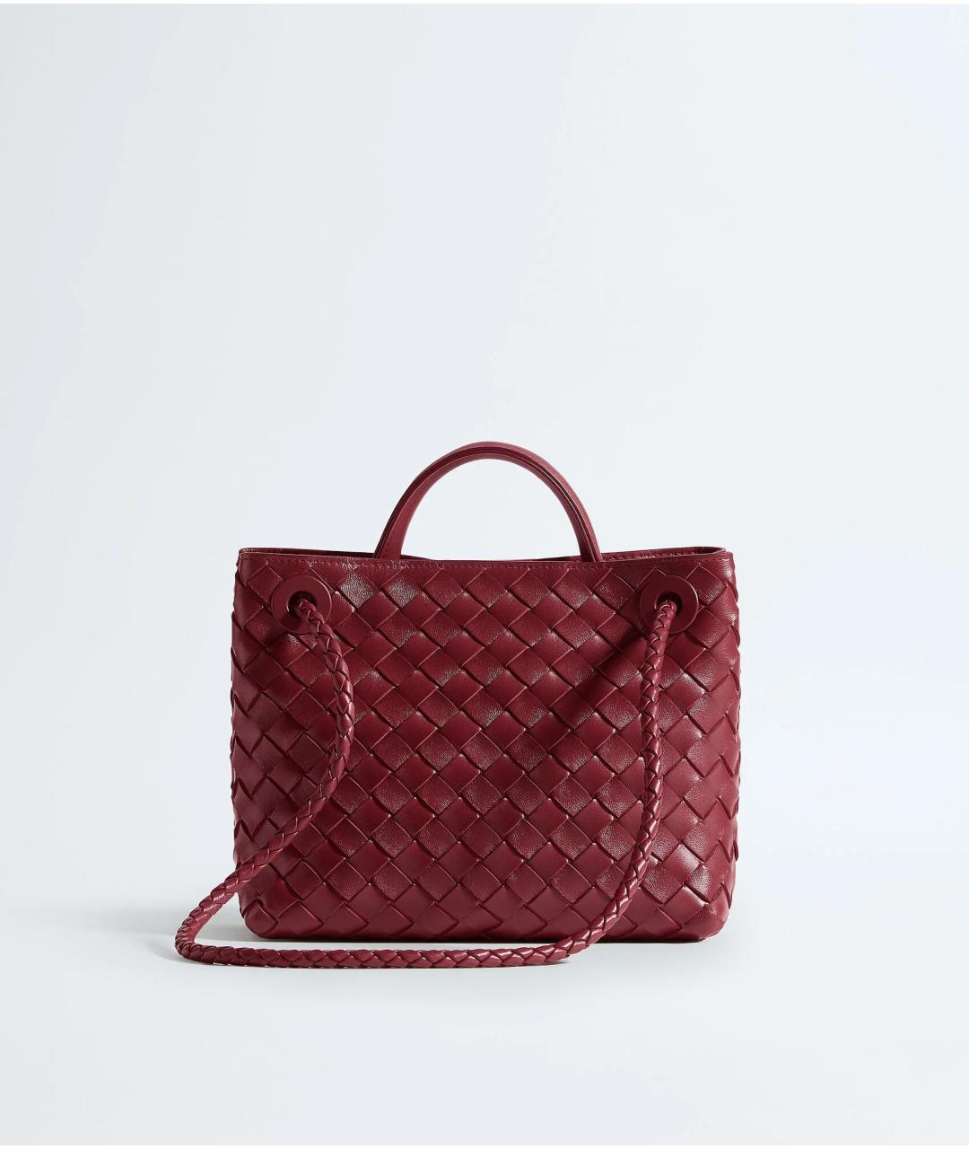 BOTTEGA VENETA Красная кожаная сумка с короткими ручками, фото 4