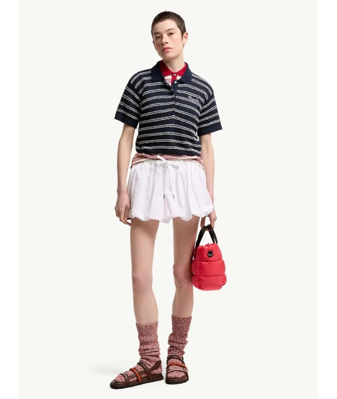 MONCLER Синяя хлопковая футболка, фото 2