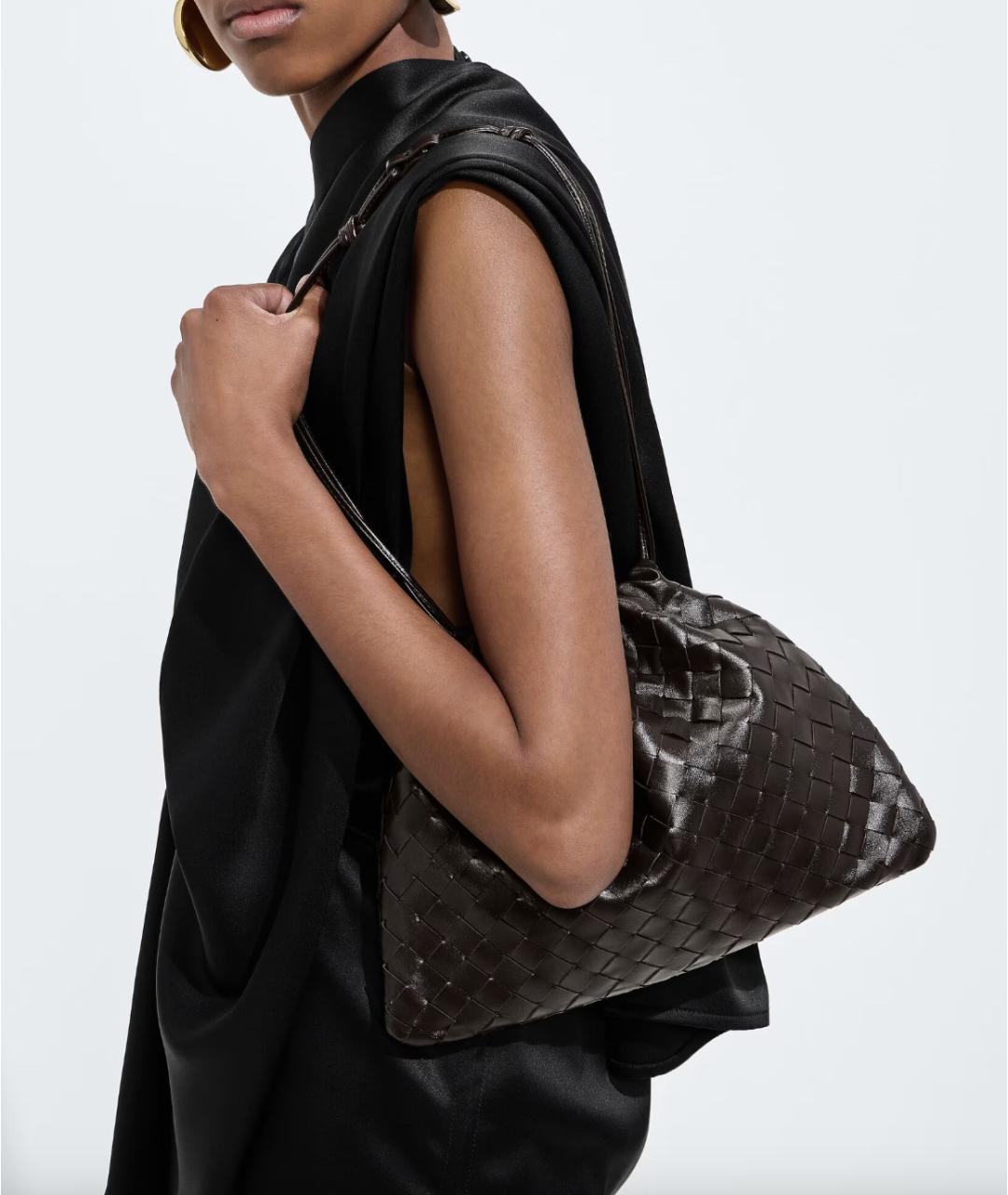 BOTTEGA VENETA Коричневая кожаная сумка через плечо, фото 2