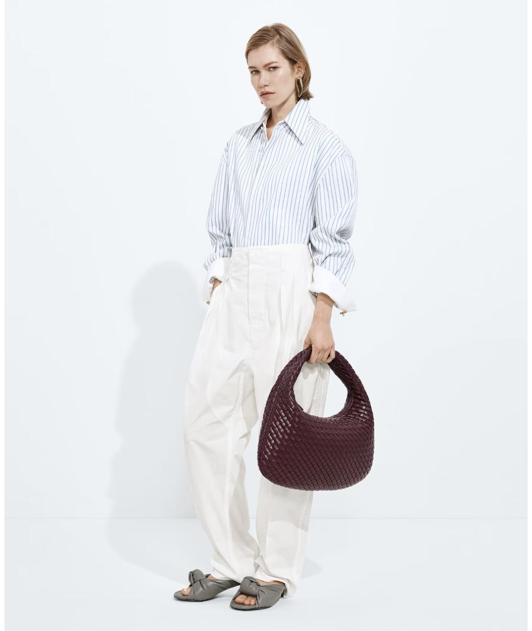BOTTEGA VENETA Бордовая кожаная сумка через плечо, фото 6
