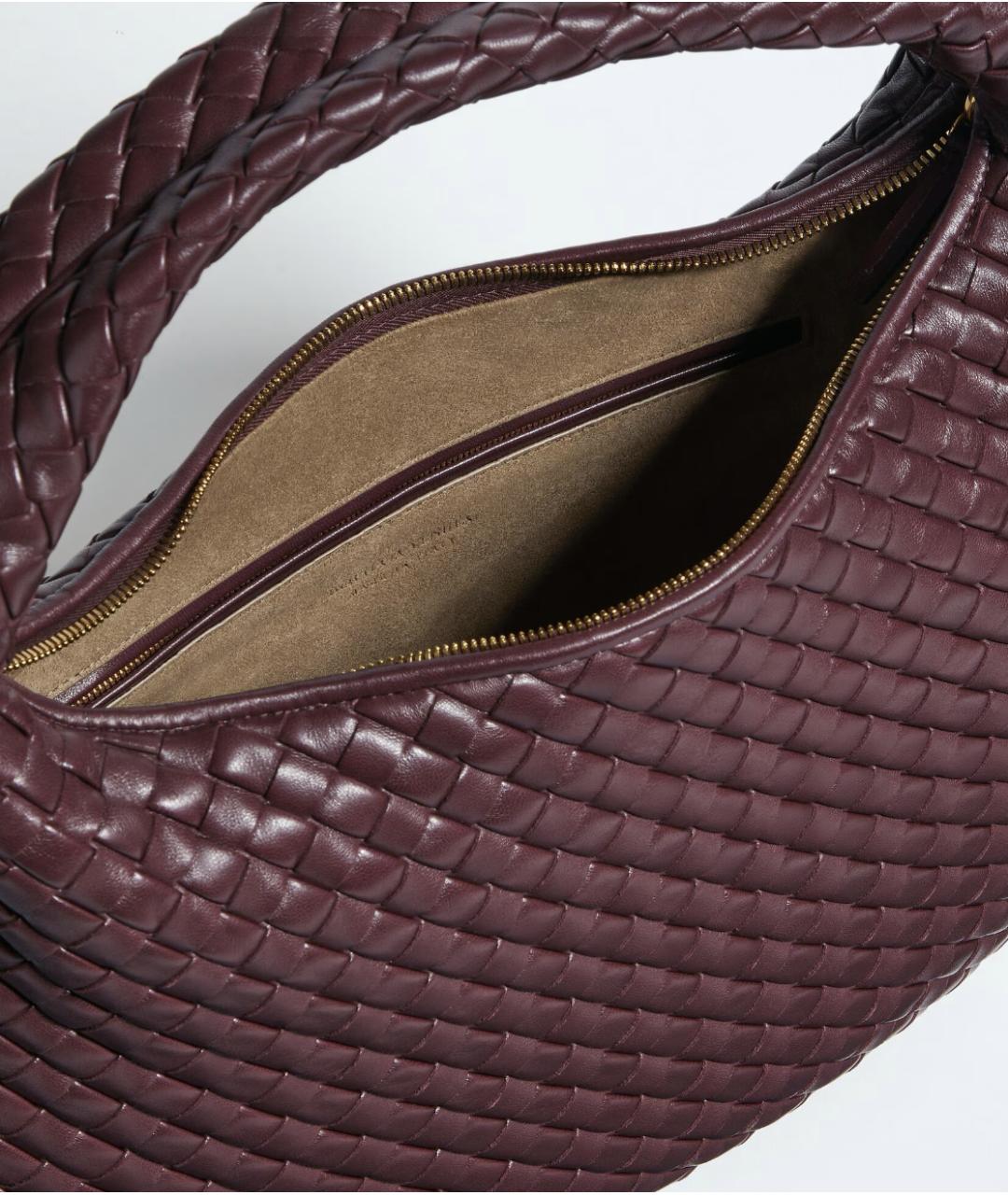 BOTTEGA VENETA Бордовая кожаная сумка через плечо, фото 3