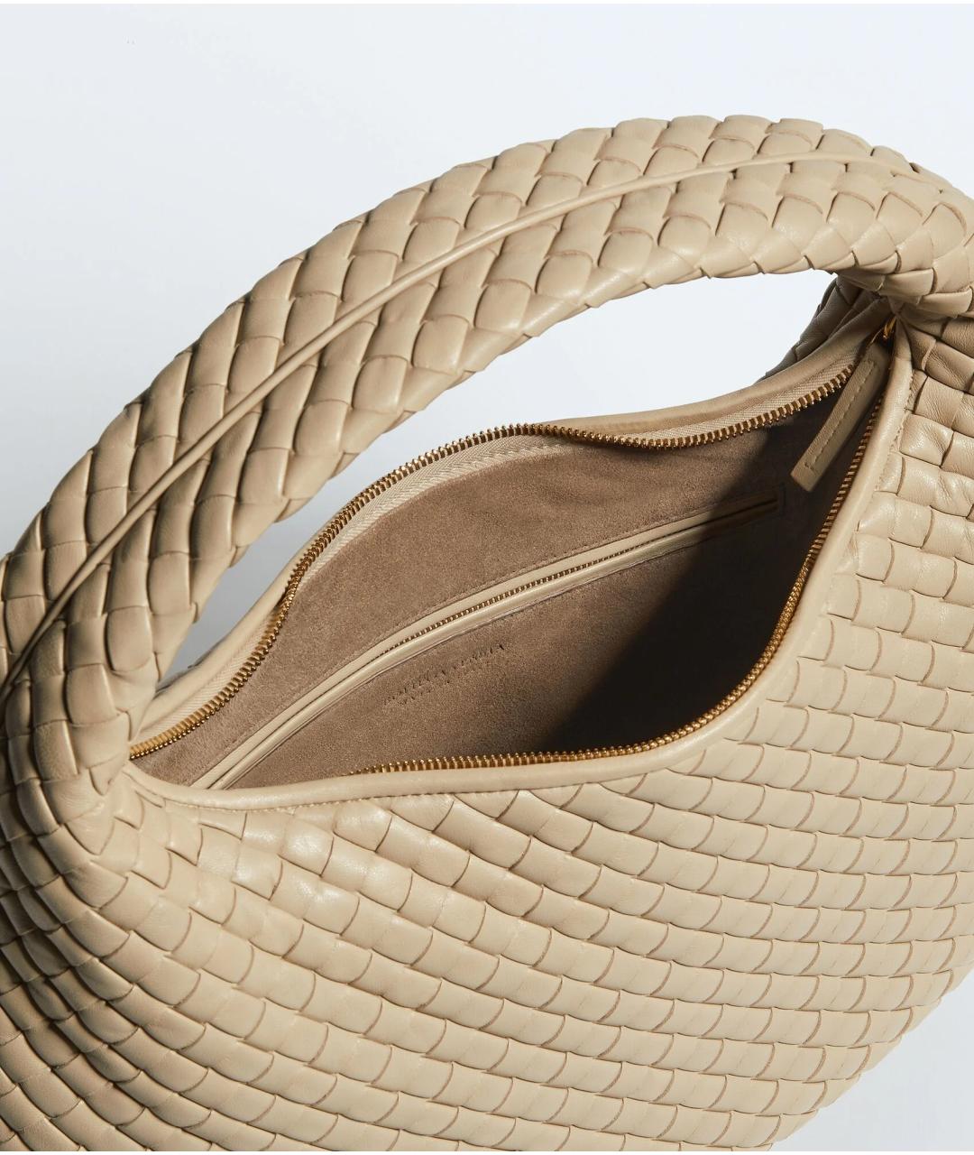 BOTTEGA VENETA Бежевая кожаная сумка через плечо, фото 2