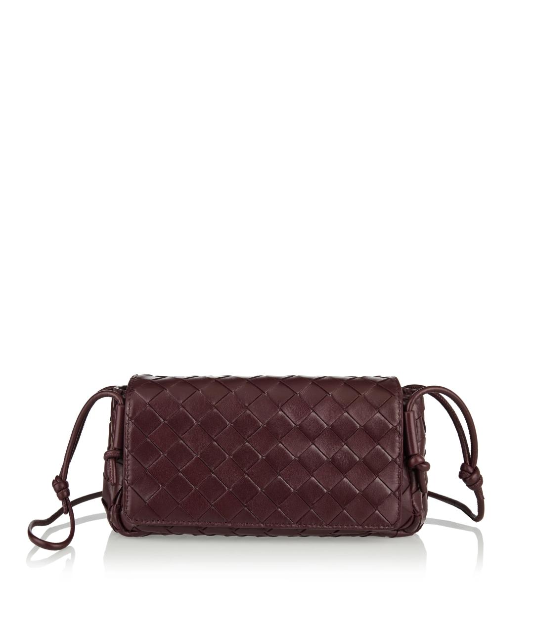 BOTTEGA VENETA Бордовая кожаная сумка через плечо, фото 1